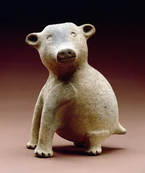 Bottiglia con effigie di orso, periodo Mississippiano Tardo, 1200-1500